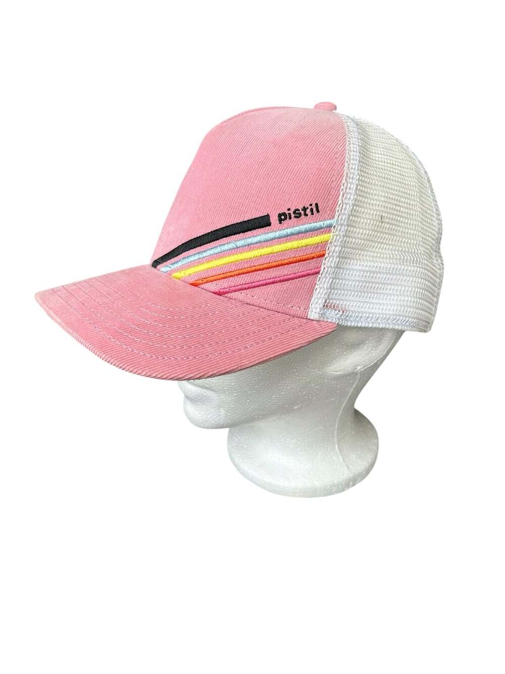 Pistil Kobie Women's Pink Corduroy Mesh Trucker Snapback Hat H200
